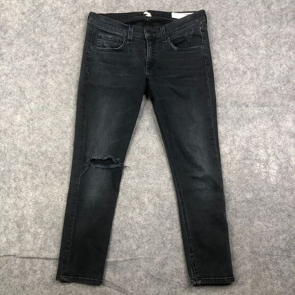 Rag & Bone Capri Skinny Jeans Size 28 Steele Wash Distressed - Picture 1 of 11